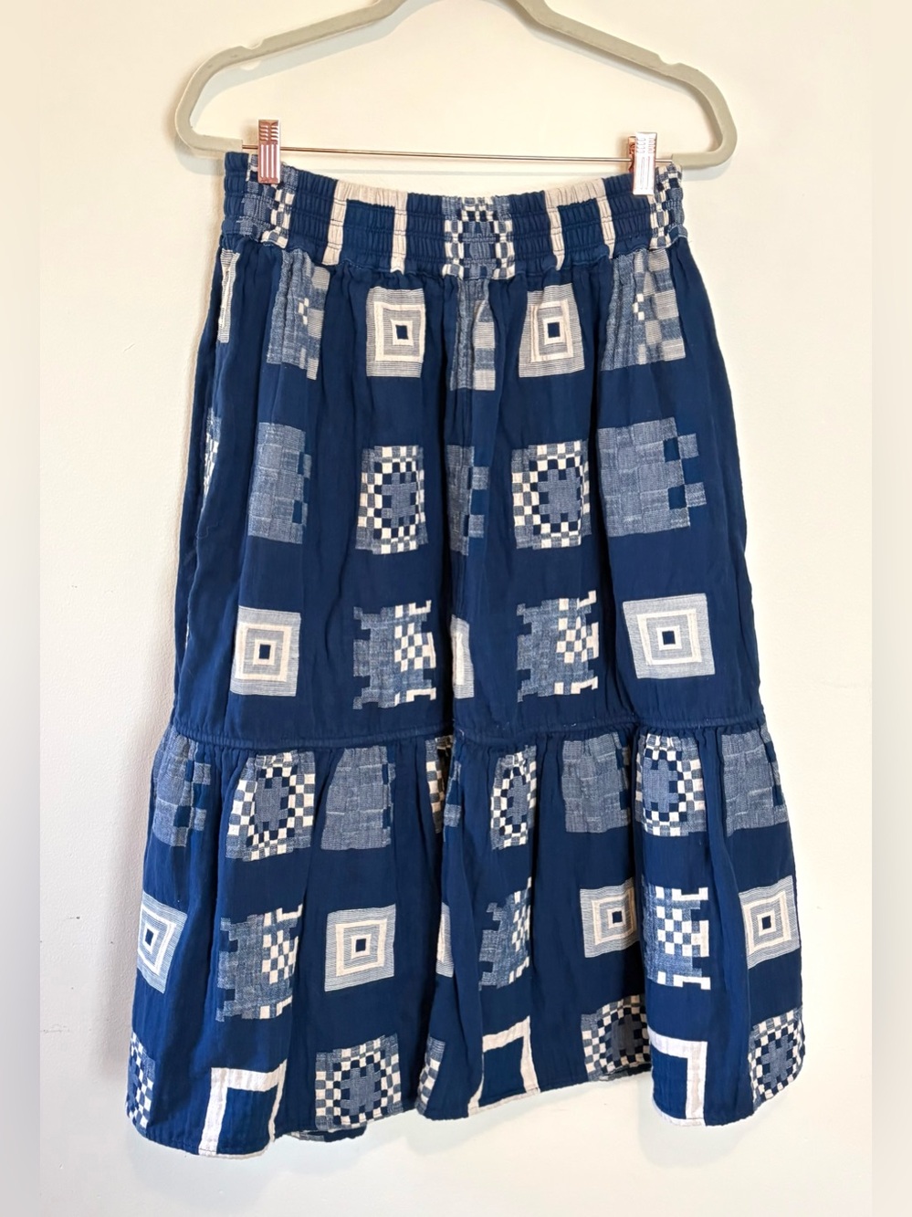 Ace & jig rara cotton flounce reversible skirt in Mediterranean and sand dollar - Picture 2 of 7